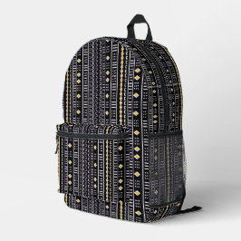 Mochila Impresa Diseño de tela de barro negro moderno