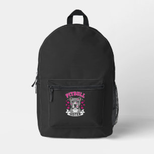 Mochila Impresa Diseño de vector de hermana de Pitbull amante de l