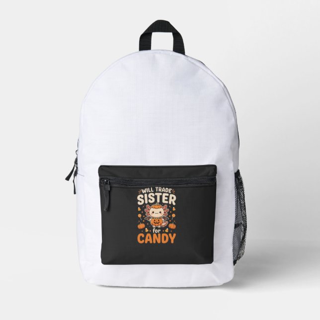Mochila Impresa Diseño de vector de intercambio de dulces de Axolo (Anverso)