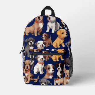 Mochila Impresa Diseño del patrón azul de la Marina de los Perros