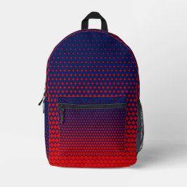 Mochila Impresa Diseño del patrón azul rojo