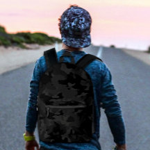 Diseño del patrón de camo militar negro y gris de