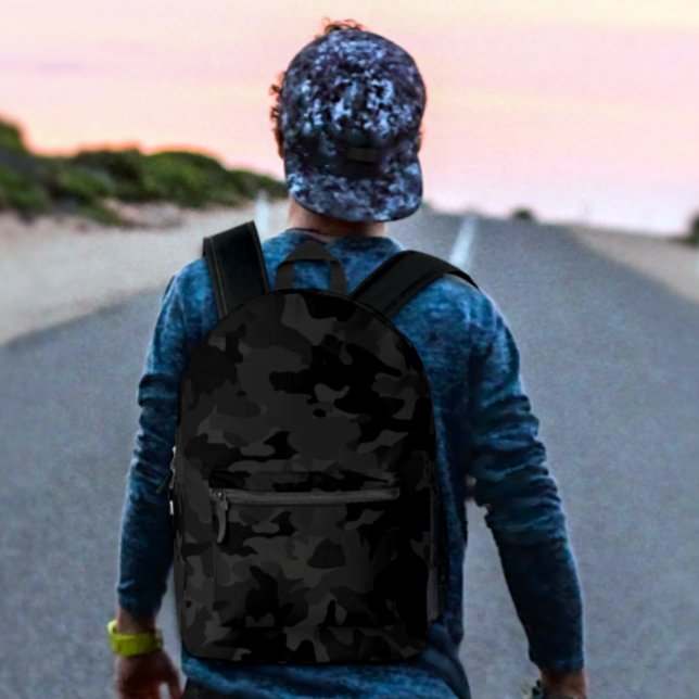 Mochila Impresa Diseño del patrón de camo militar negro y gris de  (Subido por el creador)