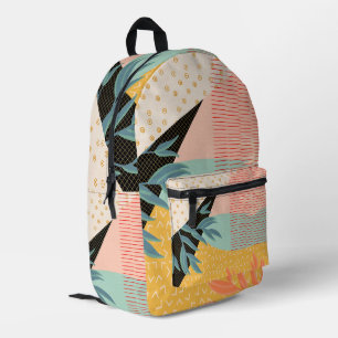 Mochila Impresa Diseño del patrón de hojas Textura decorativa colo