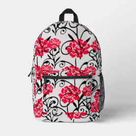 Mochila Impresa Diseño del patrón de Ilustracion floral de flor ro