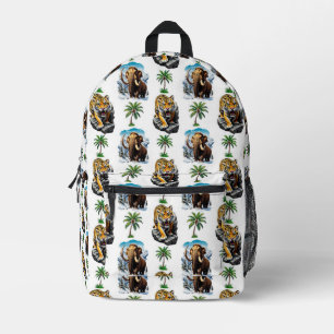 Mochila Impresa Diseño del patrón del tigre de Sabertooth Age Mamm