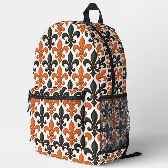 Mochila Impresa Diseño del patrón Fleur-de-lis del barroco negro n (Subido por el creador)