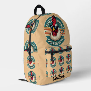 Mochila Impresa Diseño divertido de broma de pollo retro