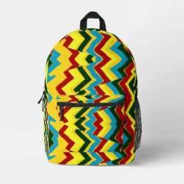 Mochila Impresa Diseño elegante de patrones de zigzag multicolor