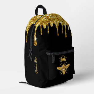 Mochila Impresa diseño falso purpurina Queen Bee