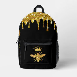 Mochila Impresa diseño falso purpurina Queen Bee