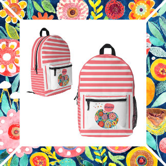 Mochila Impresa Diseño floral abstracto de Boho