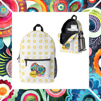 Mochila Impresa Diseño floral abstracto de Boho