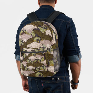 Mochila Impresa Diseño Floral Art Nouveau Antiguo de Murciélago y