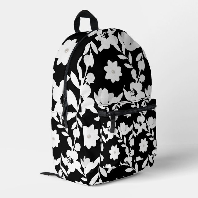 Mochila Impresa Diseño floral con perlas (Esquina izquierda trasera)