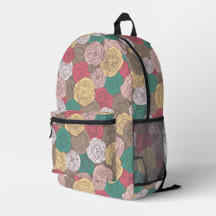 Mochila Impresa Diseño floral elegante. Floral brillante
