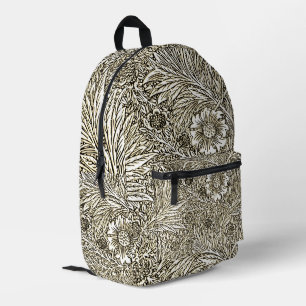 Mochila Impresa Diseño floral intrincado en marrón y blanco