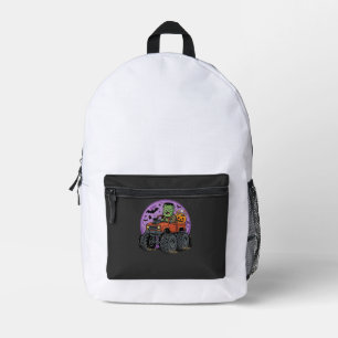 Mochila Impresa Diseño gráfico de camión monstruo de Frankenstein 