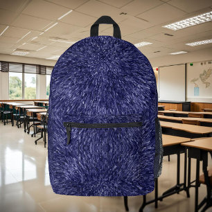 Mochila Impresa Diseño moderno y chic en azul oscuro, efecto brill