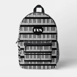 Mochila Impresa Diseño musical épico de Black White Piano Keys