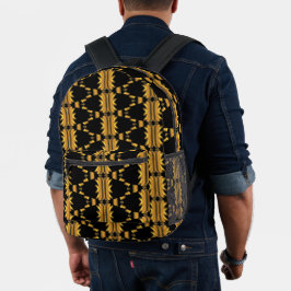 Mochila Impresa Diseño negro y bronce