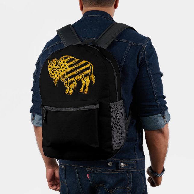 Mochila Impresa Diseño Patriótico Gold Bison (Insitu (Modelo))
