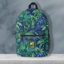 Mochila Impresa Diseño personalizado moderno de hoja tropical azul