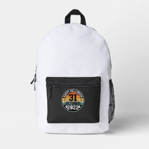 Mochila Impresa Diseño Retro Atardecer Halloween 31 Octubre 2022_1