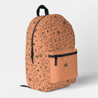 Mochila Impresa diseño retro de durmiente naranja peach