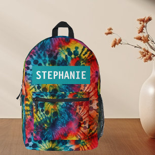 Mochila Impresa Diseño Tie Dye Colorido Personalizado