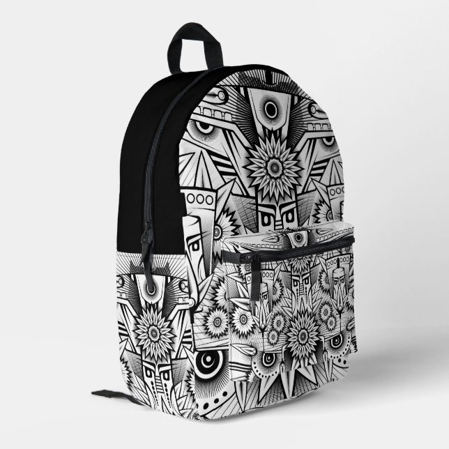 Mochila Impresa Diseño tribal artístico (Esquina izquierda trasera)