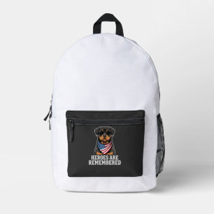 Mochila Impresa Diseño vectorial de perro héroe Rottweiler patriót