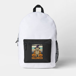 Mochila Impresa Diseño Vintage de Calabaza de Halloween de Golden