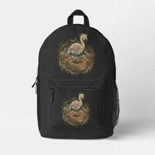 Mochila Impresa Diseño vintage de flamenco espeluznante de Hallowe
