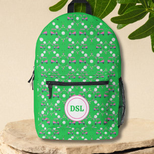 Mochila Impresa Diseños Florales de Golf con Monograma de Diamante