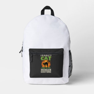 Mochila Impresa Disfraz De Gato Humano De Halloween Diseño Diverti
