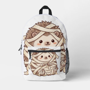 Mochila Impresa Disfraz de Halloween de erizo momia lindo Ilustrac