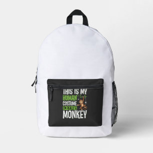 Mochila Impresa Disfraz de mono divertido vector de Halloween