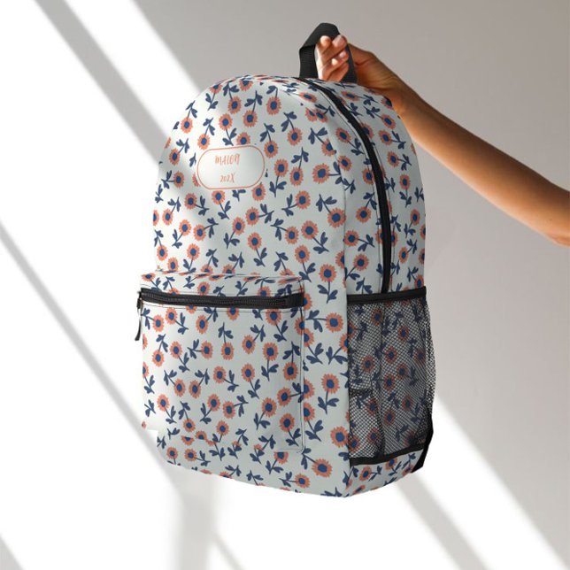Mochila Impresa Ditsy Coral Daisies – Mini Floral Seamless Pattern (Subido por el creador)