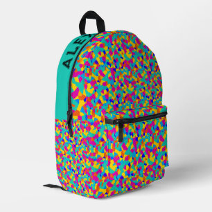 Mochila Impresa Diversión Colorido Geométrico Arcoíris Abstracto