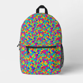 Mochila Impresa Diversión Colorido Geométrico Arcoíris Abstracto