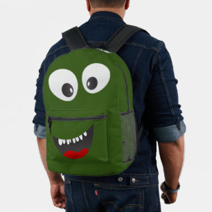 Mochila Impresa Diversión personalizada de un monstruo verde