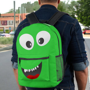 Mochila Impresa Diversión personalizada de un monstruo verde