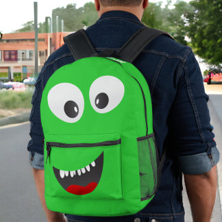 Mochila Impresa Diversión personalizada de un monstruo verde