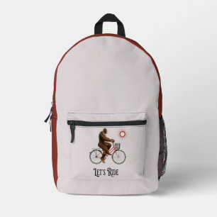Mochila Impresa Divertida Aventura Retro en Bicicleta de Bigfoot