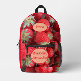 Mochila Impresa Divertido nombre personalizado Strawberry Jam-Pack