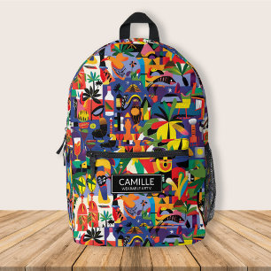 Mochila Impresa Divertido Personalizado de Guay Doodle colorido ni