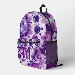 Mochila Impresa Divertido Violeta Púrpura Batik Círculos Patrón de