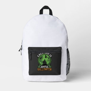 Mochila Impresa Doble Trabajo Bruja Calabaza Halloween Telaraña