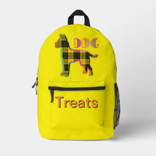 Mochila Impresa DOG trata a niños de color amarillo, maleza o male